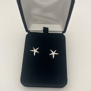 Swarovski Silver Starfish Crystal Stud Earrings